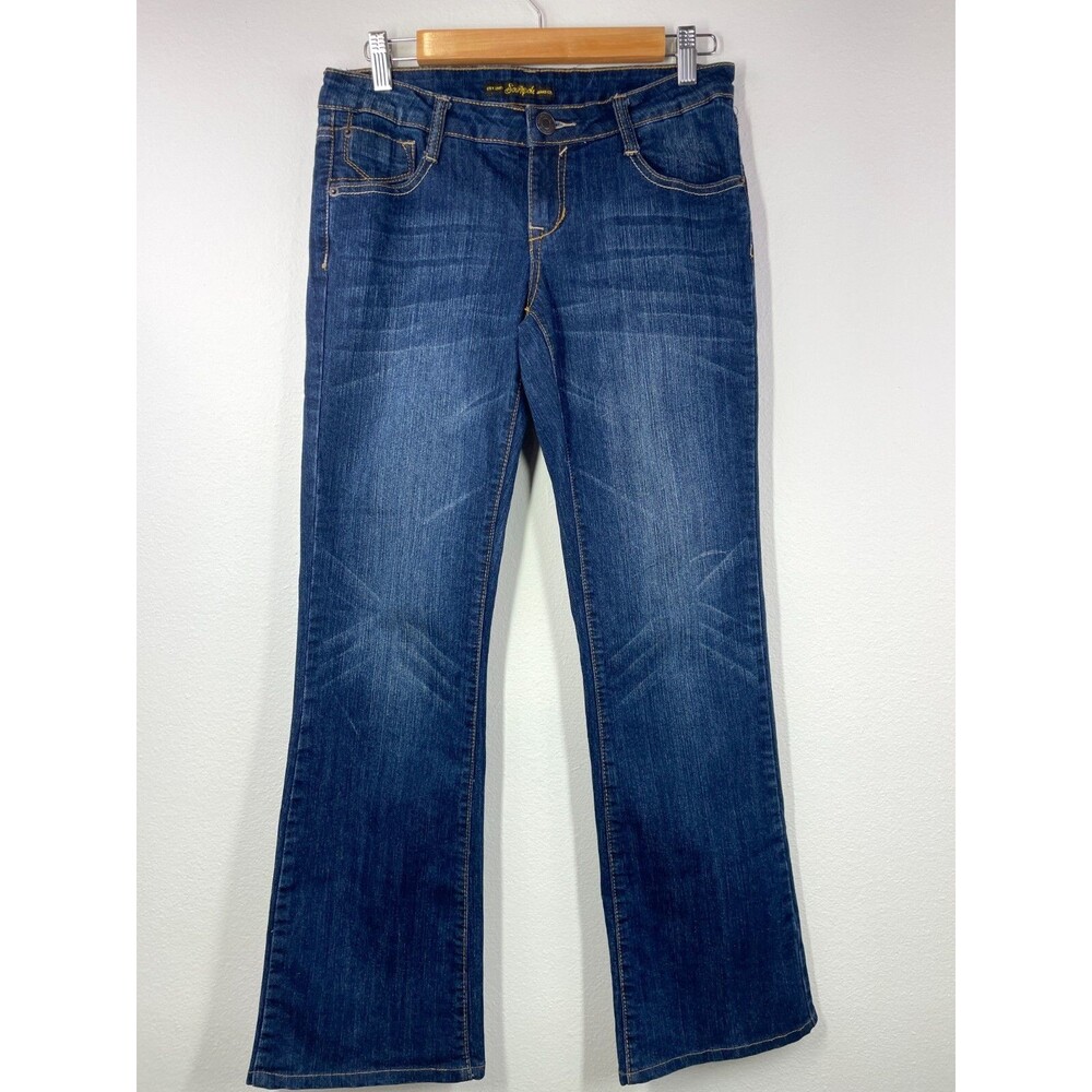 Southpole Jeans Womens Size 7 (28x29) Low Rise Y2K Jeans Studded Pockets Bootcut